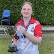 Rhianna Russell with the trophy. Picture: PHIL RUSSELL