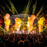 The Urban Soul Orchestra and laser show at Classic Ibiza