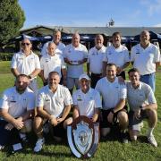 Panshanger Golf Club show off their prize for winning the Clapham Common Platinum Shield. Picture: PGC
