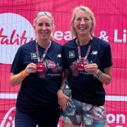 Jo Grant and Louise Beale of Garden City Runners at London 10,000. Picture: GCR