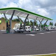CGI of the proposed EV charging hub at South Mimms.