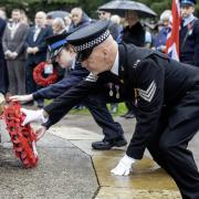 Wreaths were laid at Potters Bar war memorial