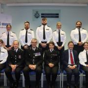 New Special Constables pictured with Chief of Staff Jon Simpson (front row, second in from left), Chief Constable Charlie Hall, Special Superintendent Joanne Reay and Justice of Peace Dr Stephen Pam.