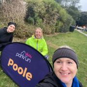 Katy Healy, Jo Grant and Sam Males of Garden City Runners at the Poole Parkrun. Picture: GCR