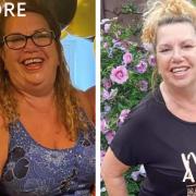 Bev Burgess' before and after four-stone weight loss