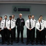 Chief Constable Charlie Hall with Hertfordshire Constabulary's new police officers.