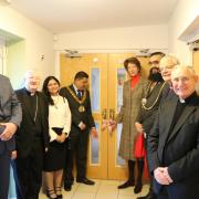 Dignitaries and church leaders attended the art exhibition opening in Welwyn Garden City