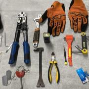 Equipment seized by police following the arrest.