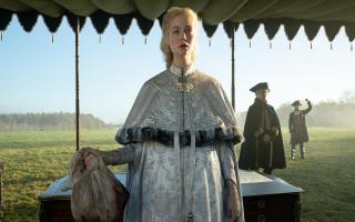 Elle Fanning as Catherine in a scene from the second series of The Great shot in Hatfield Park.