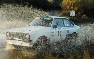 Green Belt Motor Club drivers Richard Warne and Chris Deal in their Ford Escort.