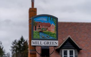 The new Mill Green sign.