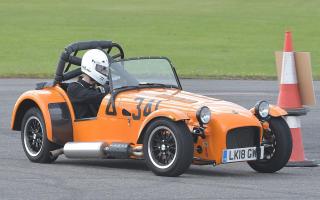 Chris Blyth in his Caterham 7 Supersport at the North Weald Sprint. Picture: NICK COOK
