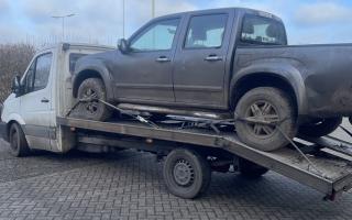 This vehicle was found to have additional leaf springs to disguise its load