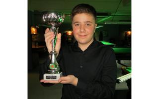 Jamie with his first Cuestars trophy.