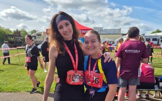 Clare Wildey Grover and Amber-Leigh Marvin of GCR at the Flitwick 10k. Picture: GCR