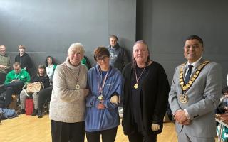 Mayor Cllr Pankit Shah helped judge the diving competition